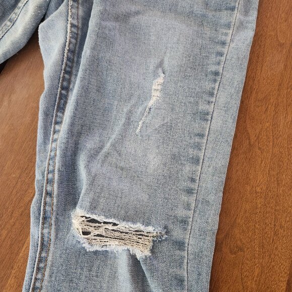 Trendy Distressed Light Blue Skinny Jeans - Picture 4 of 4